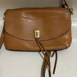 Rebecca Minkoff Brown Darren Top Zip Crossbody Bag